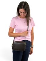 Włoska torebka listonoszka damska skórzana crossbody brązowa czekoladowa