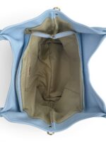 Laduella torebka skórzana shopper miękka pojemna na ramię błękitny