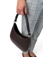 Torebka damska skórzana bagietka na ramię LADUELLA włoska brązowa taupe