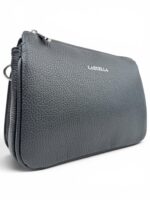 Listonoszka damska skórzana 3-komorowa Made in Italy LADUELLA czarna