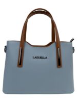 LADUELLA torebka damska kuferek skóra naturalna eleganska blękitna jasna