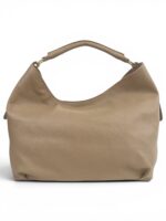 Skórzana torebka LADUELLA hobo worek włoska skóra naturalna cappuccino