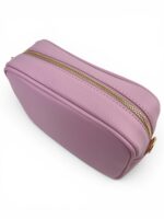Skórzana torebka damska mała listonoszka crossbody włoska jasnoróżowa