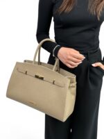Torebka damska skórzana shopper A4 LADUELLA włoska skóra beżowa cappuccino