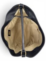 Modna torebka damska typu hobo worek ze skóry naturalnej LADUELLA  czarna
