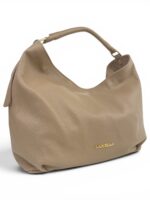Skórzana torebka LADUELLA hobo worek włoska skóra naturalna cappuccino