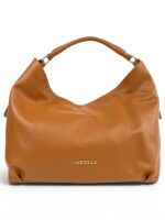 Skórzana torebka LADUELLA hobo worek włoska skóra naturalna brązowy camel