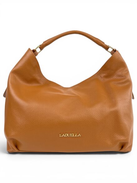 Skórzana torebka LADUELLA hobo worek włoska skóra naturalna brązowy camel
