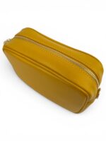 Włoska mała torebka damska skórzana listonoszka crossbody żółta