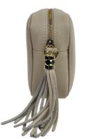 Włoska torebka listonoszka damska skórzana crossbody beżowa ( ecru )