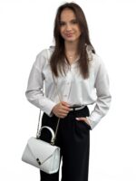 Laduella torebka trapez kuferek skóra naturalna premium eleganska biała