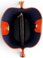 Torebka damska skórzana worek (bucket bag) LADUELLA czerwono-pomarańczowa