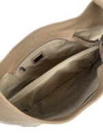 Skórzana torebka damska hobo na ramięi do ręki LADUELLA beżowa cappuccino