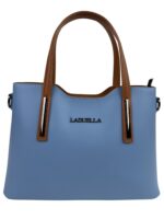 Torebka damska skórzana LADUELLA włoska skóra licowa eleganska niebieska