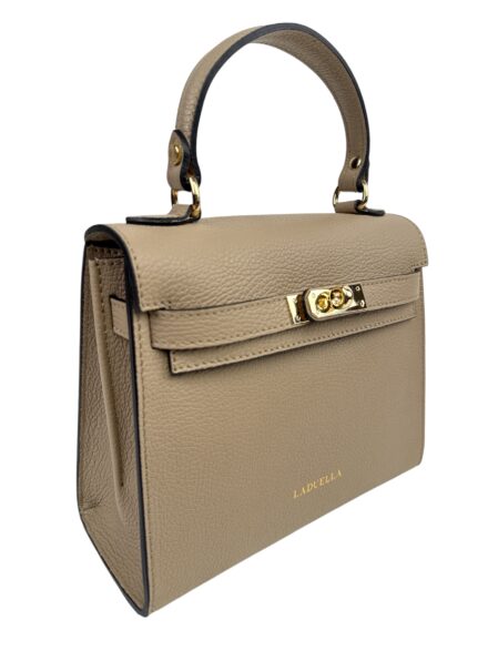 Torebka skórzana kuferek / na ramię LADUELLA skóra naturalna cappuccino