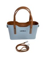 LADUELLA torebka damska kuferek skóra naturalna eleganska blękitna jasna