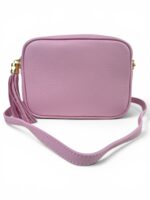 Skórzana torebka damska mała listonoszka crossbody włoska jasnoróżowa