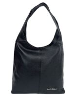 Torebka damska skórzana hobo shopper na ramię LADUELLA czarna