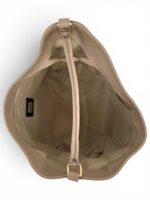 Skórzana torebka LADUELLA hobo worek włoska skóra naturalna cappuccino