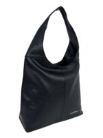 Torebka damska skórzana hobo shopper na ramię LADUELLA czarna