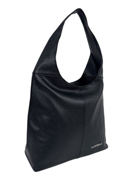 Torebka damska skórzana hobo shopper na ramię LADUELLA czarna