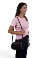 Włoska torebka listonoszka damska skórzana crossbody brązowa czekoladowa