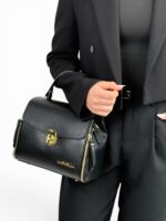 Torebka damska skórzana kuferek LADUELLA włoska skóra czarna