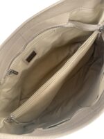 Torebka damska skórzana hobo na ramię i do ręki A4 LADUELLA beżowo-szara