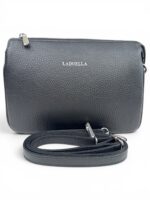 Listonoszka damska skórzana 3-komorowa Made in Italy LADUELLA czarna