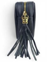 Włoska torebka listonoszka damska skórzana crossbody granatowa