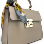 Laduella torebka trapez kuferek skóra naturalna premium szara taupe