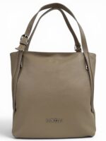 Włoska torebka shopper A4 LADUELLA skórzana damska beżowa (cappuccino)
