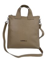 Torebka damska skórzana shopper A4 LADUELLA włoska skóra beżowa cappuccino