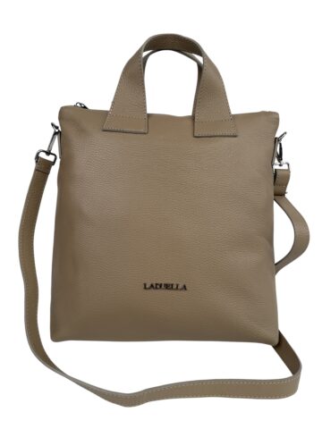 Torebka damska skórzana shopper A4 LADUELLA włoska skóra beżowa cappuccino