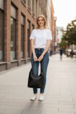 Torebka damska skórzana hobo shopper na ramię LADUELLA czarna