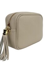 Włoska torebka listonoszka damska skórzana crossbody beżowa ( ecru )