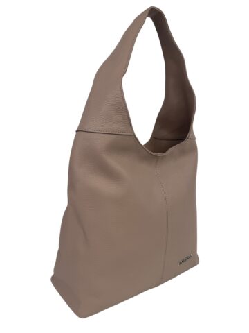 Torebka damska skórzana hobo shopper na ramię LADUELLA pudrowa róż