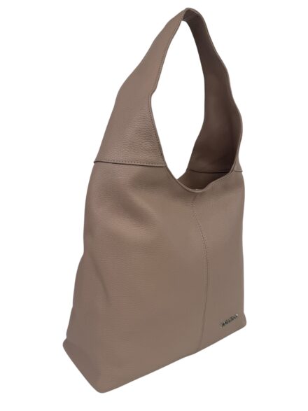 Torebka damska skórzana hobo shopper na ramię LADUELLA pudrowa róż