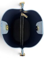 Torebka damska skórzana worek (bucket bag) na ramię LADUELLA jasnoniebieska