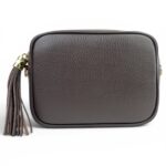 Włoska torebka listonoszka damska skórzana crossbody brązowa czekoladowa