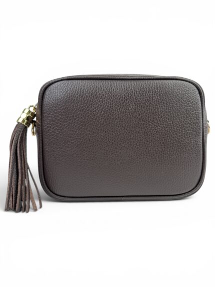 Włoska torebka listonoszka damska skórzana crossbody brązowa czekoladowa