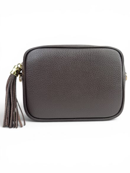 Włoska torebka listonoszka damska skórzana crossbody brązowa czekoladowa