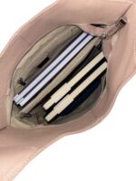 Torebka damska skórzana hobo shopper na ramię LADUELLA pudrowa róż