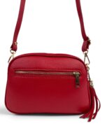 Włoska mała torebka damska skórzana listonoszka crossbody czerwona