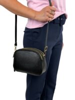 Włoska torebka listonoszka damska skórzana crossbody czarna