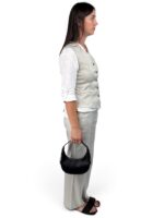 Elegancka torebka damska rogal hobo skóra włoska czarna