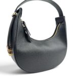 Elegancka torebka damska rogal hobo skóra włoska czarna