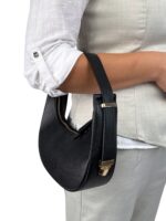 Elegancka torebka damska rogal hobo skóra włoska czarna