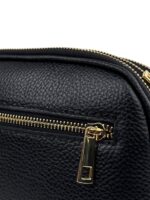 Włoska torebka listonoszka damska skórzana crossbody czarna
