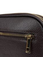 Włoska mała torebka damska skórzana listonoszka crossbody ciemny  brąz